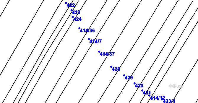Parcela st. 414/37 v KÚ Srlín, Katastrální mapa