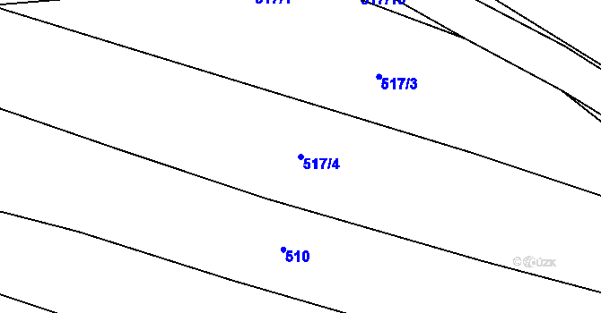 Parcela st. 517/4 v KÚ Srlín, Katastrální mapa