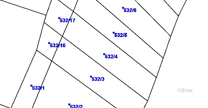 Parcela st. 532/4 v KÚ Srlín, Katastrální mapa