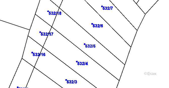 Parcela st. 532/5 v KÚ Srlín, Katastrální mapa