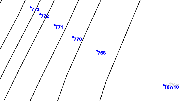 Parcela st. 768 v KÚ Srlín, Katastrální mapa