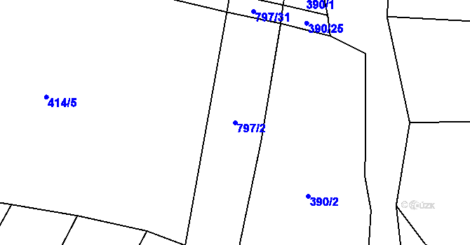 Parcela st. 797/2 v KÚ Srlín, Katastrální mapa
