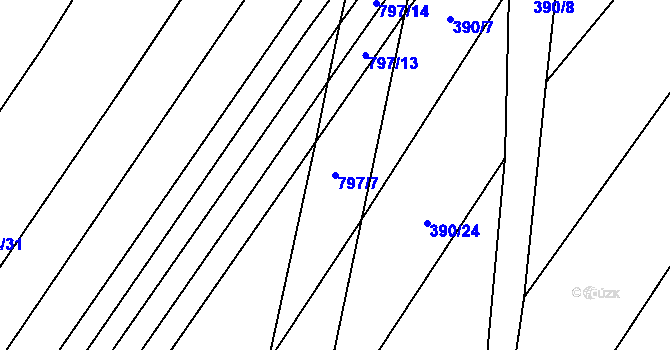 Parcela st. 797/7 v KÚ Srlín, Katastrální mapa