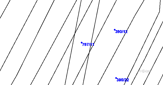 Parcela st. 797/11 v KÚ Srlín, Katastrální mapa