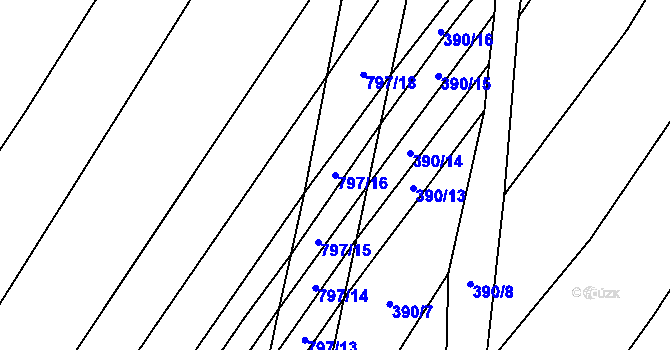 Parcela st. 797/16 v KÚ Srlín, Katastrální mapa