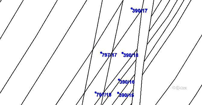 Parcela st. 797/17 v KÚ Srlín, Katastrální mapa