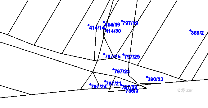 Parcela st. 797/25 v KÚ Srlín, Katastrální mapa