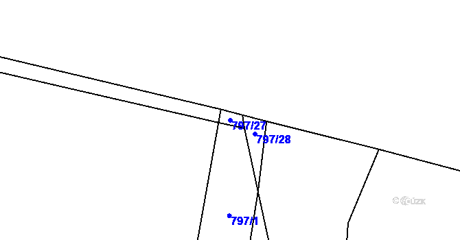 Parcela st. 797/27 v KÚ Srlín, Katastrální mapa