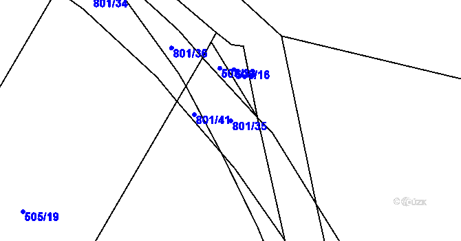 Parcela st. 801/35 v KÚ Srlín, Katastrální mapa