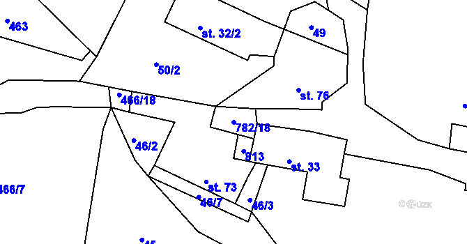 Parcela st. 782/18 v KÚ Srlín, Katastrální mapa