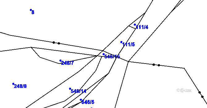 Parcela st. 546/15 v KÚ Zběšičky, Katastrální mapa