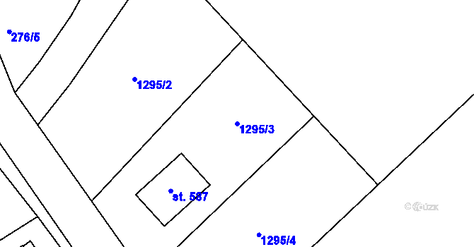 Parcela st. 1295/3 v KÚ Zbilidy, Katastrální mapa