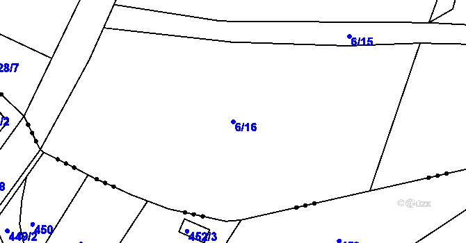 Parcela st. 6/16 v KÚ Zbinohy, Katastrální mapa