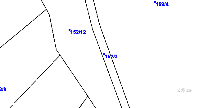 Parcela st. 152/3 v KÚ Zbinohy, Katastrální mapa