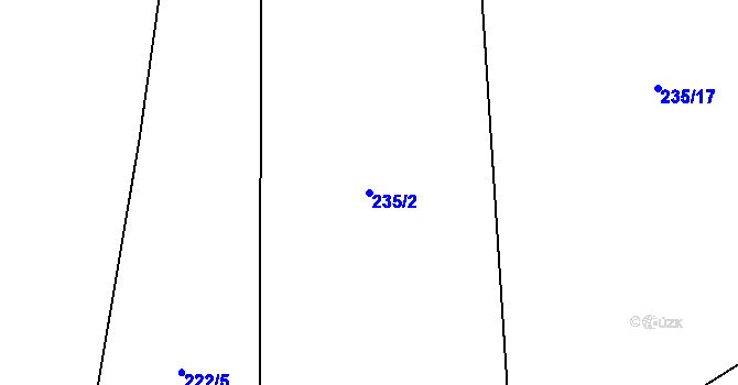 Parcela st. 235/2 v KÚ Zbinohy, Katastrální mapa