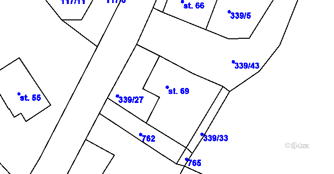 Parcela st. 69 v KÚ Týček, Katastrální mapa