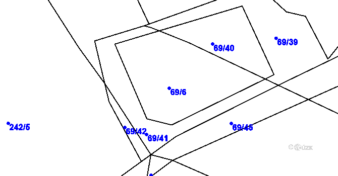 Parcela st. 69/6 v KÚ Týček, Katastrální mapa