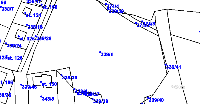Parcela st. 339/1 v KÚ Týček, Katastrální mapa