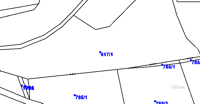 Parcela st. 617/1 v KÚ Týček, Katastrální mapa