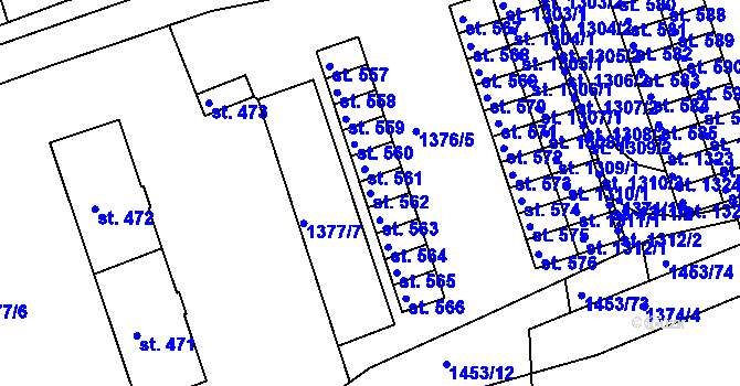 Parcela st. 562 v KÚ Zbiroh, Katastrální mapa