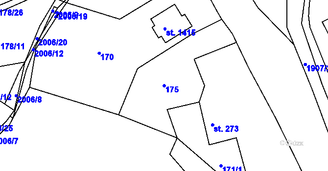 Parcela st. 175 v KÚ Zbiroh, Katastrální mapa
