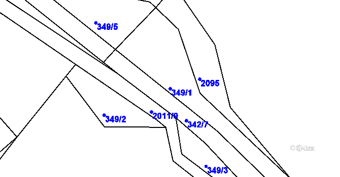 Parcela st. 349/1 v KÚ Zbiroh, Katastrální mapa