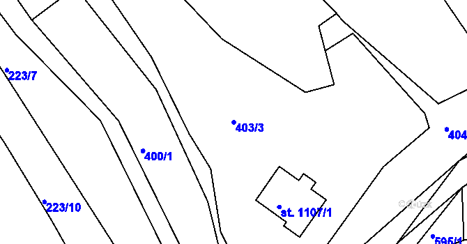 Parcela st. 403/3 v KÚ Zbiroh, Katastrální mapa