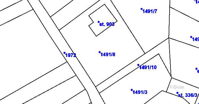 Parcela st. 1491/8 v KÚ Zbiroh, Katastrální mapa