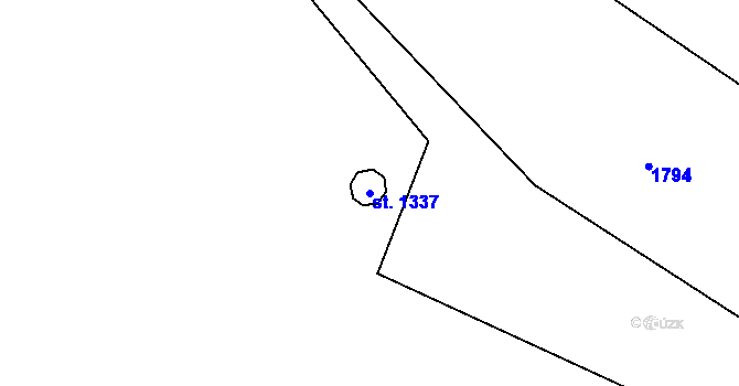 Parcela st. 1337 v KÚ Zbiroh, Katastrální mapa