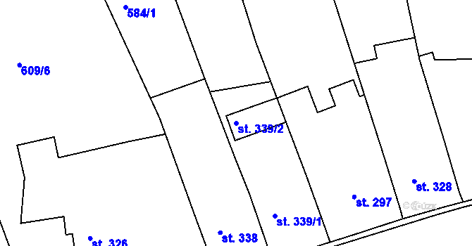 Parcela st. 339/2 v KÚ Zbiroh, Katastrální mapa