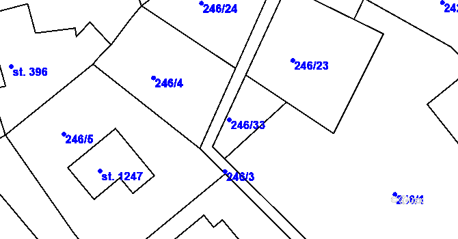 Parcela st. 246/33 v KÚ Zbiroh, Katastrální mapa