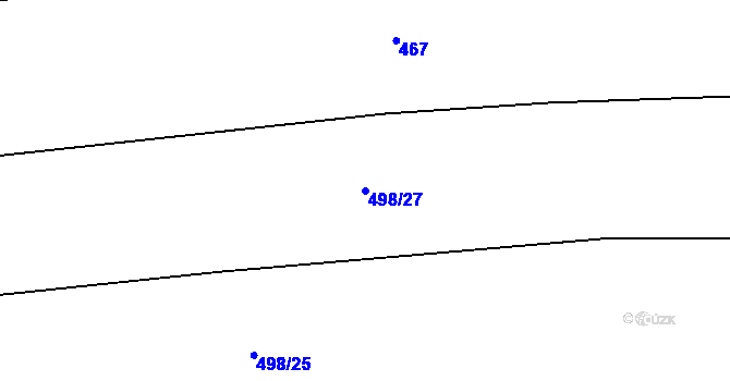 Parcela st. 498/27 v KÚ Zbiroh, Katastrální mapa