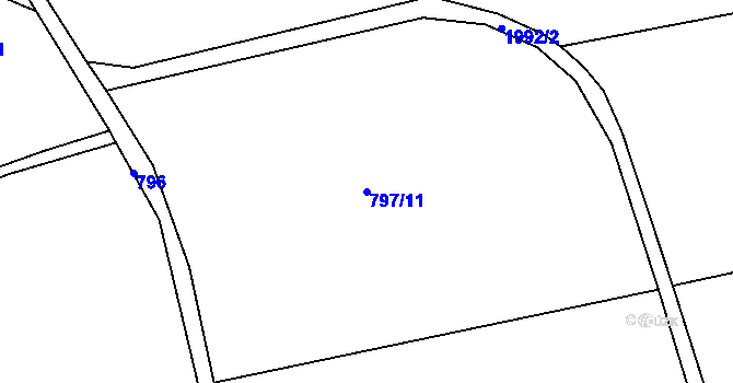 Parcela st. 797/11 v KÚ Zbiroh, Katastrální mapa