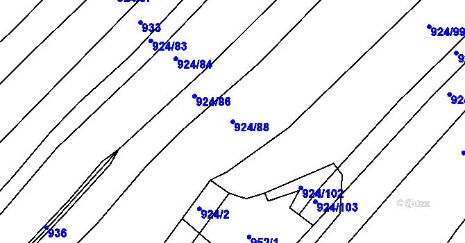 Parcela st. 924/88 v KÚ Zbiroh, Katastrální mapa