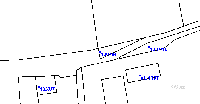 Parcela st. 1307/9 v KÚ Zbiroh, Katastrální mapa