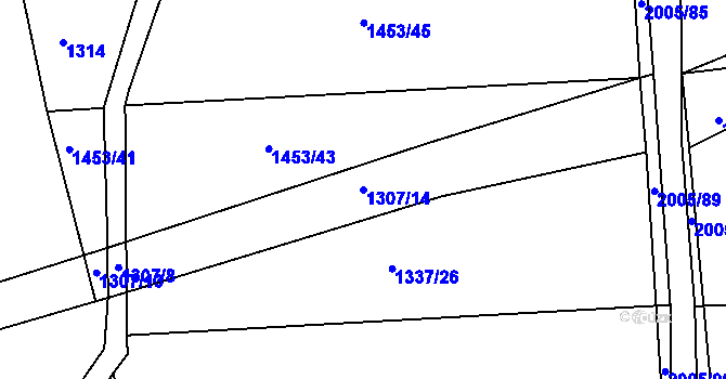 Parcela st. 1307/14 v KÚ Zbiroh, Katastrální mapa