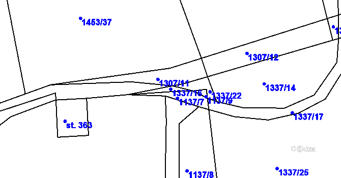 Parcela st. 1337/16 v KÚ Zbiroh, Katastrální mapa