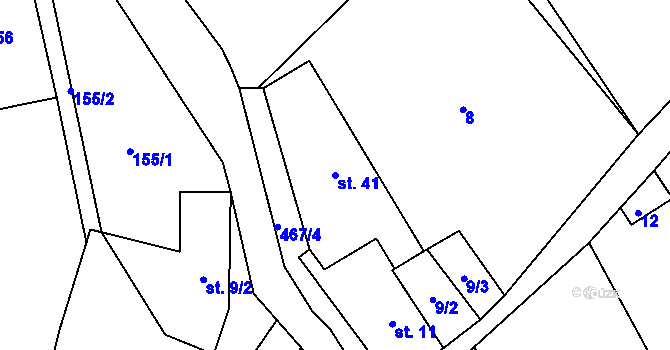 Parcela st. 41 v KÚ Makolusky, Katastrální mapa