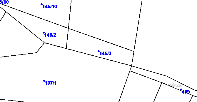 Parcela st. 145/3 v KÚ Makolusky, Katastrální mapa