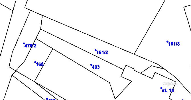 Parcela st. 161/2 v KÚ Makolusky, Katastrální mapa