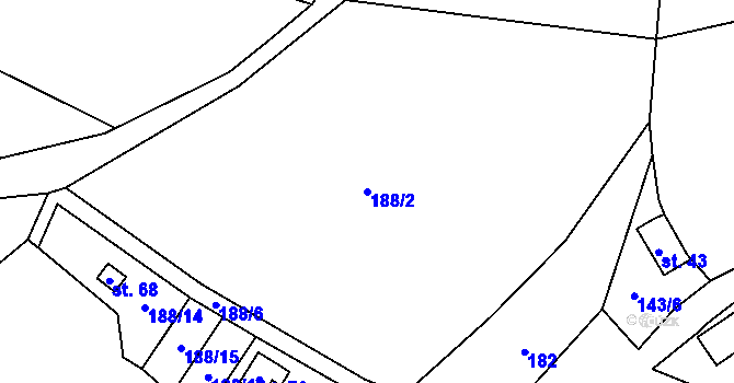 Parcela st. 188/2 v KÚ Makolusky, Katastrální mapa