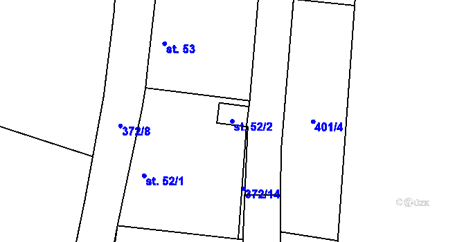 Parcela st. 52/2 v KÚ Makolusky, Katastrální mapa