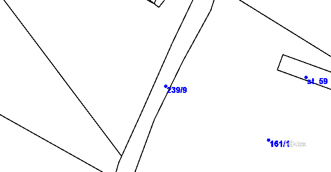 Parcela st. 239/9 v KÚ Makolusky, Katastrální mapa