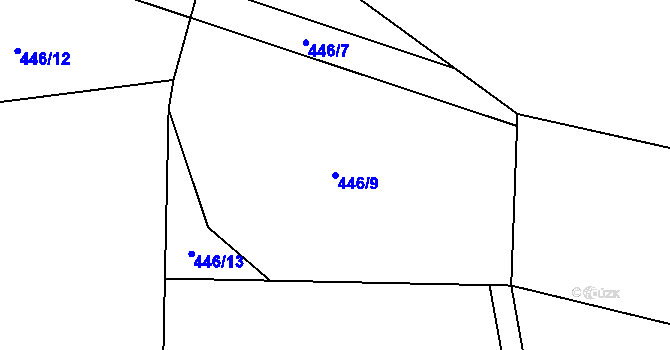 Parcela st. 446/9 v KÚ Makolusky, Katastrální mapa