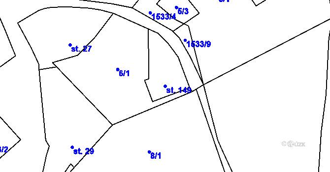 Parcela st. 149 v KÚ Vlková, Katastrální mapa