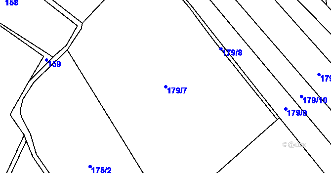 Parcela st. 179/7 v KÚ Vlková, Katastrální mapa