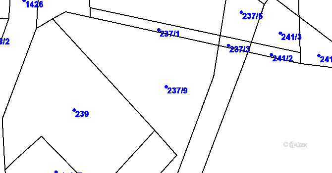 Parcela st. 237/9 v KÚ Vlková, Katastrální mapa