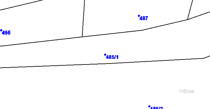 Parcela st. 485/1 v KÚ Vranice, Katastrální mapa