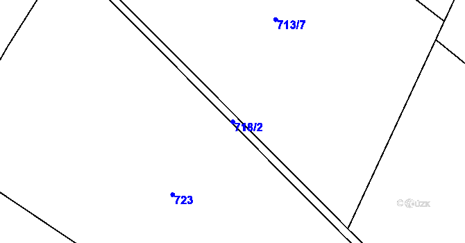 Parcela st. 718/2 v KÚ Vranice, Katastrální mapa