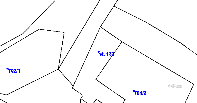 Parcela st. 133 v KÚ Zbizuby, Katastrální mapa
